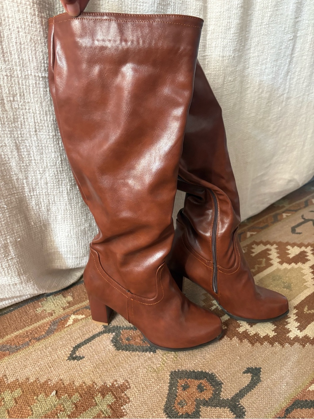Classic Tall Knee-High Boots - Chestnut Brown